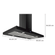 elica ISMART SPOT H6 BF ISLAND LTW 90 NERO 90cm Ducted Ceiling Mounted Chimney with Touch Control Panel (Black)_2