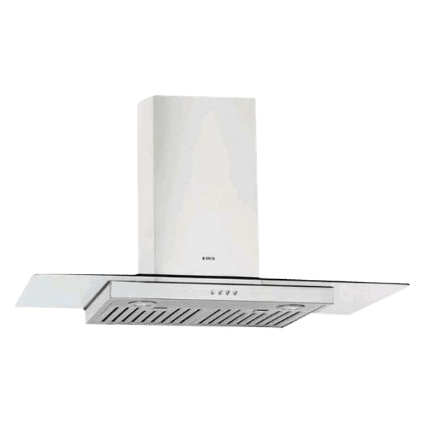 elica FLAT GLASS ISLAND ETB PLUS LTW 90 90cm 1220m3/hr Ducted Ceiling Mounted Chimney with LED Lamp (Black)_1