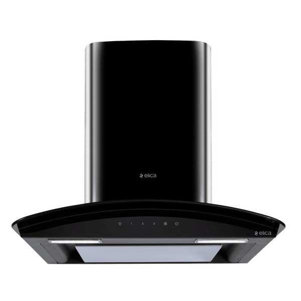 elica GLACE EDS PLUS LTW 60 BK NERO T4V LED 60cm 1220m3/hr Ducted Wall Mounted Chimney with Touch T4V Control (Black)_1