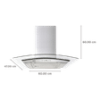 GLEN 6071 EX 60cm 1000m3/hr Ducted Wall Mounted Chimney with Push Button Control (Silver)_2