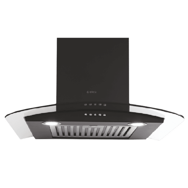 elica GLACE SF ETB PLUS LTW 60 NERO PB LED 60cm 1220m3/hr Ducted Wall Mounted Chimney with Push Button Control (Black)_1