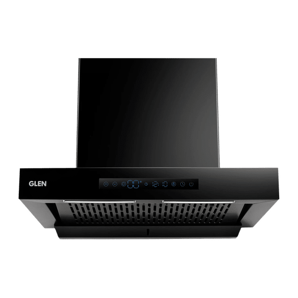 GLEN 6053 BL BLDC 76cm 1400m3/hr Ducted Auto Clean Wall Mounted Chimney with Touch Control Panel (Black)_1