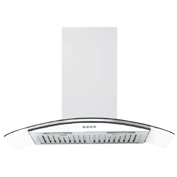 elica GLACE ISLAND ETB PLUS LTW 90 PB LED 90cm 1220m3/hr Ductless Wall Mounted Chimney with Push Button Control (Silver)_1