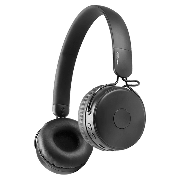 PORTRONICS Muffs M POR 317 Bluetooth Headphone with Mic (IPX4 Water Resistant, On Ear, Black)_1