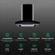 elica GLACE EDS 60 BK NERO T4V LED 60cm 1010m3/hr Ducted Wall Mounted Chimney with Touch Control Panel (Black)_3