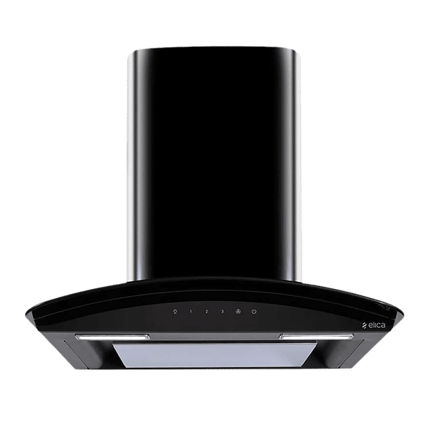 elica GLACE EDS 60 BK NERO T4V LED 60cm 1010m3/hr Ducted Wall Mounted Chimney with Touch Control Panel (Black)_1