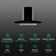 elica GLACE EDS HE LTW 90 BK NERO T4V LED S 90cm 1010m3/hr Ductless Wall Mounted Chimney with Touch Control Panel (Black)_3