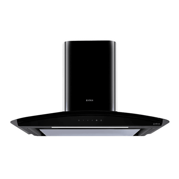 elica GLACE EDS HE LTW 90 BK NERO T4V LED S 90cm 1010m3/hr Ductless Wall Mounted Chimney with Touch Control Panel (Black)_1