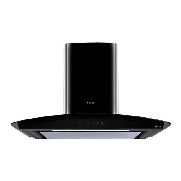 elica GLACE EDS HE LTW 90 BK T4V LED 90cm 1010m3/hr Ducted Wall Mounted Chimney with Touch Control Panel (Silver)_1