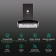 FABER FEEL 3D T2S2 BK LTW 60cm 1095m3/hr Ducted Wall Mounted Chimney with Push Button Control (Black)_3