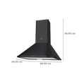 elica DH 260 BF NERO 60cm 1250m3/hr Ducted Wall Mounted Chimney with Push Button Control (Black)_2
