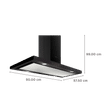 elica SPOT H4 ISLAND EDS PLUS 90 NERO T4V LED 90cm 1220m3/hr Ducted Ceiling Mounted Chimney with Touch Control (Black)_2