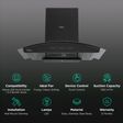 hindware Zinnia 90cm 1350m3/hr Ducted Auto Clean Wall Mounted Chimney with Motion Sensor (Black)_3