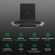 hindware Zinnia 75cm 1300m3/hr Ducted Auto Clean Wall Mounted Chimney with Motion Sensor (Black)_3