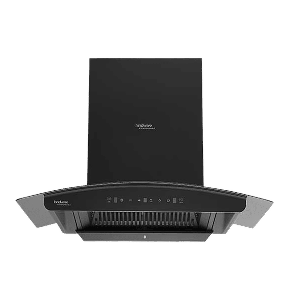 hindware Zinnia 75cm 1300m3/hr Ducted Auto Clean Wall Mounted Chimney with Motion Sensor (Black)_1