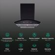 elica BFCG 600 HAC LTW MS NERO 60cm 1350m3/hr Ducted Auto Clean Wall Mounted Chimney with Touch Control Panel (Black)_3
