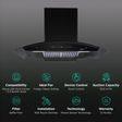 elica BFCG PLUS 900 HAC LTW MS NERO 90cm 1500m3/hr Ducted Auto Clean Wall Mounted Chimney with Motion Sensor (Black)_3
