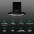 elica BFCG PLUS 600 HAC LTW MS NERO 60cm 1500m3/hr Ducted Auto Clean Wall Mounted Chimney with Motion Sensor (Black)_3