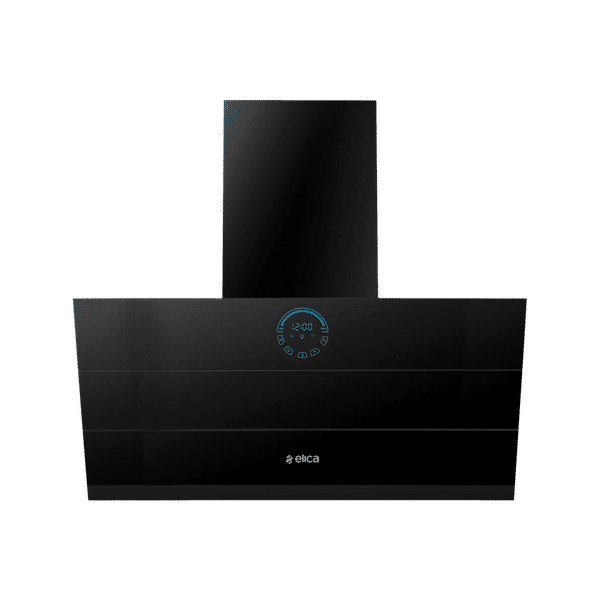 elica EFL 108 HAC LTW VMS 90 90cm 1350m3/hr Ducted Auto Clean Wall Mounted Chimney with Touch Control Panel (Black)_1