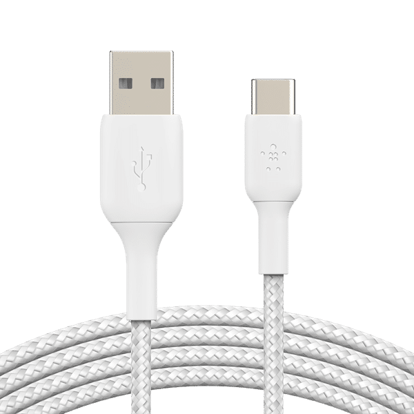 belkin BoostCharge Type A to Type C 6.5 Feet (2M) Cable (Nylon Braided, White)_1