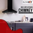 BLOWHOT IRIS S BPC 60cm 800m3/hr Ducted Wall Mounted Chimney with 2 LED Lights (Black)_4