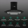 BLOWHOT Evana L BAC MS 90cm 1200m3/hr Ducted Auto Clean Wall Mounted Chimney with Motion Sensor (Matt Black)_3