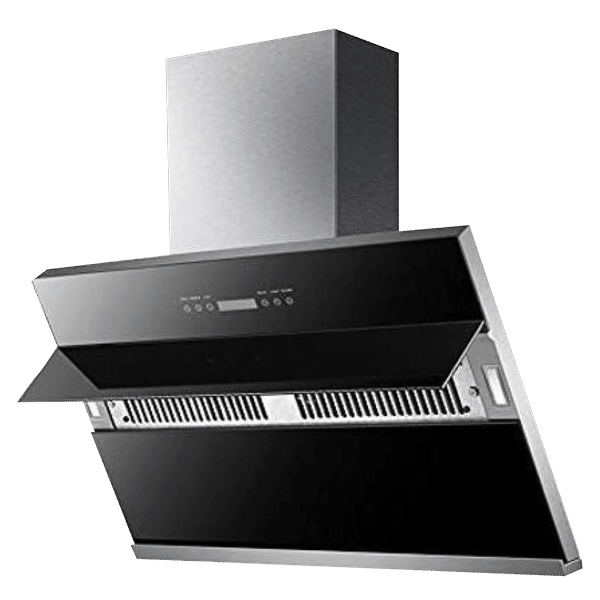 KAFF NOBELO TX DHC 90cm 1340m3/hr Ducted Auto Clean Wall Mounted Chimney with Touch Control Panel (Black)_1