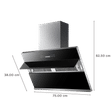 KAFF NOBELO TX DHC 75cm 1250m3/hr Ducted Auto Clean Wall Mounted Chimney with 3 Speed Gesture Control (Black)_2