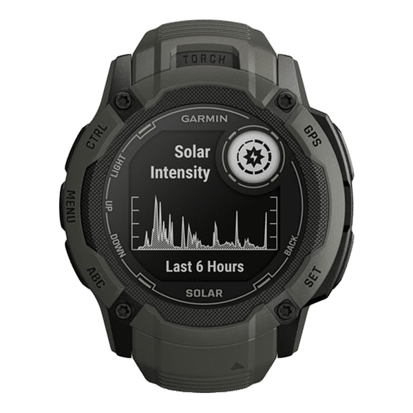 GARMIN Instinct 2X Solar Smartwatch with Activity Tracker (27mm, Monochrome Display, 10ATM Water Resistant, Moss Strap)_1