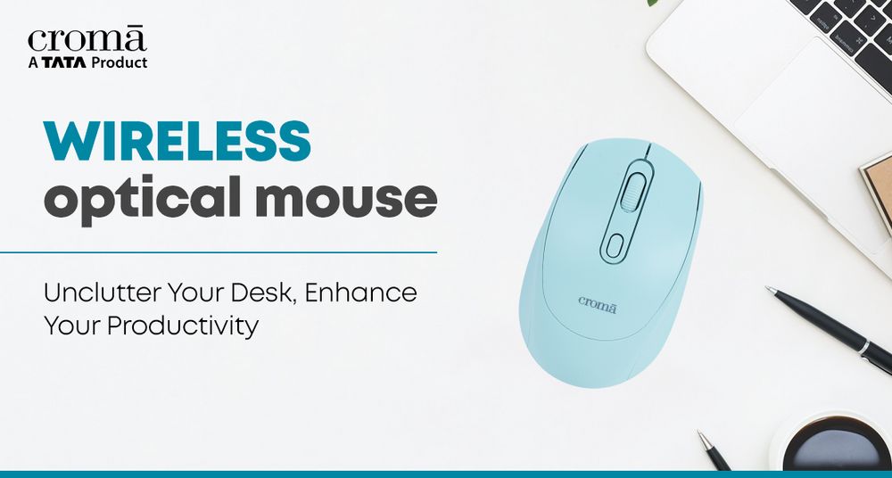 Buy Croma Wireless Optical Mouse (Variable DPI Up to 1600, Compact