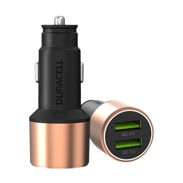DURACELL 36W Type A 2-Port Car Charger (Adapter Only, Qualcomm Quick Charge 3.0, Copper & Black)_1
