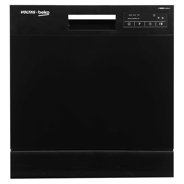 VOLTAS beko 8 Place Settings Free Standing Dishwasher with 2 Spray Levels (No Pre-rinse Required, Black)_1