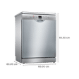 BOSCH Series 6 13 Place Settings Free Standing Dishwasher with Glass Protection Technology (No Pre-rinse Required, Silver Inox)_2