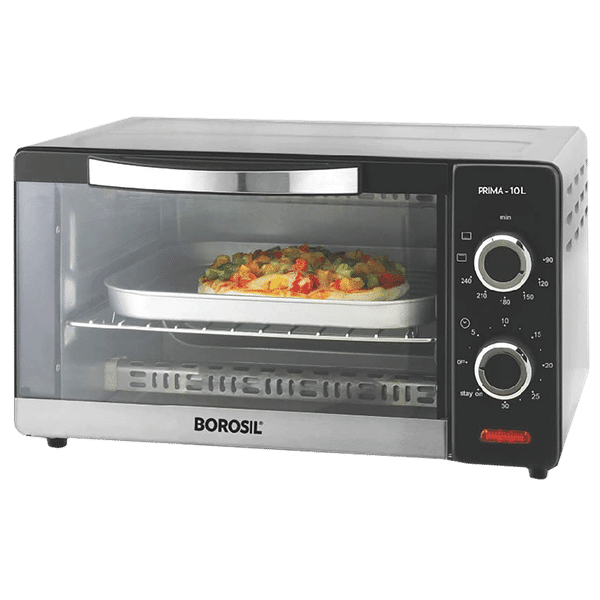 BOROSIL Prima 10L Oven Toaster Grill with Motorized Rotisserie (Silver)_1