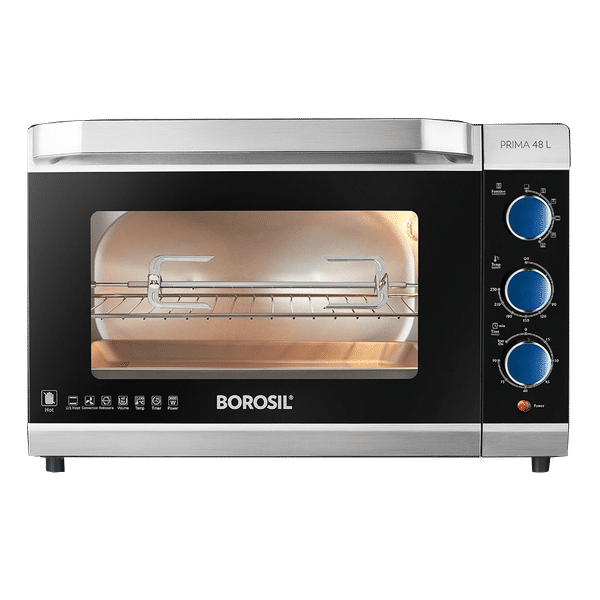 BOROSIL Prima 48L Oven Toaster Grill with Motorized Rotisserie (Silver)_1