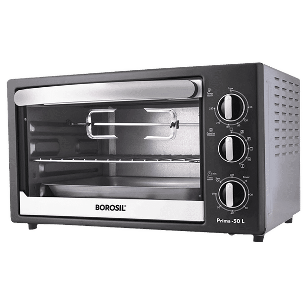 BOROSIL Prima 30L Oven Toaster Grill with Motorized Rotisserie (Silver)_1