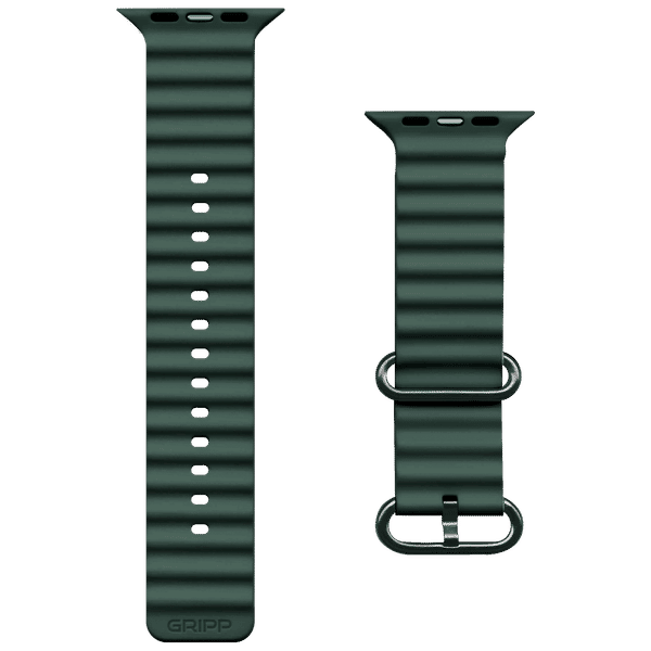 GRIPP SOLO Silicone Strap for Apple iWatch Series 8, Series 7, Series 6, Series 5, Series 4, Series 3, Series 2, Series 1 (45mm / 49mm) (Adjustable Band Loop, Green)_1