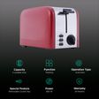 WONDERCHEF Crimson Edge 850W 2 Slice Pop-Up Toaster with Reheat Function (Red)_3