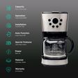 HADEN 900 Watt 12 Cups Automatic Cappuccino Coffee Maker with Boil Dry Protection (Black)_3