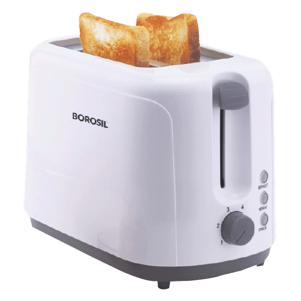 BOROSIL Krispy 700W 2 Slice Pop-Up Toaster with Temperature Control (White)_1