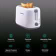 BOROSIL Krispy 700W 2 Slice Pop-Up Toaster with Temperature Control (White)_3