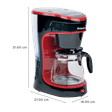 morphy richards Primero 750 Watt 6 Cups Automatic Drip Coffee Maker with Anti Drip Function (Black/Red)_2