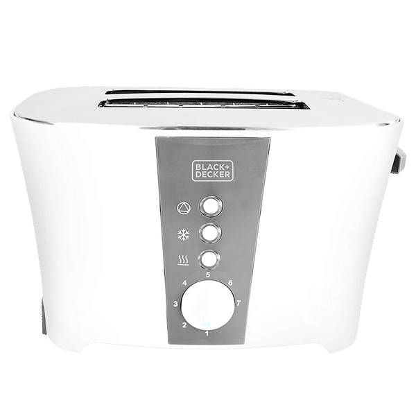 BLACK+DECKER ET122 800W 2 Slice Pop-Up Toaster with Removable Crumb Tray (White)_1