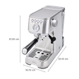 Solis Perfella Plus 1700 Watt 2 Cups Semi-Automatic Espresso Coffee Maker with Integrated Monometer (Silver)_2