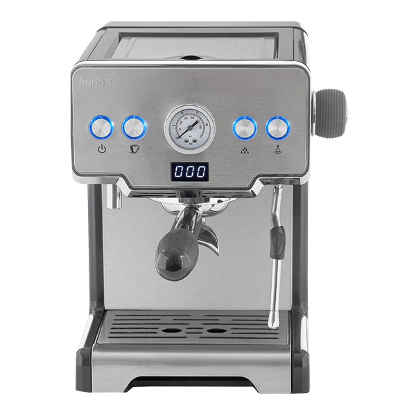 Budan 1450 Watt 10 Cups Semi-Automatic Espresso, Cappuccino & Latte Coffee Maker with Timer Display (Silver)_1