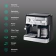 De'Longhi 1750 Watt 10 Cups Semi-Automatic Drip Coffee Maker with Thermoblock Technology (Silver/Black)_3