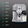 De'Longhi 1450 Watt 2 Cups Automatic Cappuccino & Espresso Coffee Maker with Water Level Indicator (Metallic)_3