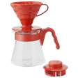 Hario V60 4 Cups Manual Espresso & Drip Coffee Maker with Heat Resistant (Red)_1