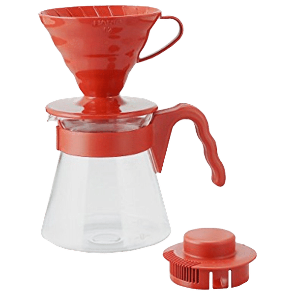 Buy Hario V60 4 Cups Manual Espresso & Drip Coffee Maker with Heat  Resistant (Red) Online – Croma