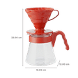 Hario V60 4 Cups Manual Espresso & Drip Coffee Maker with Heat Resistant (Red)_2
